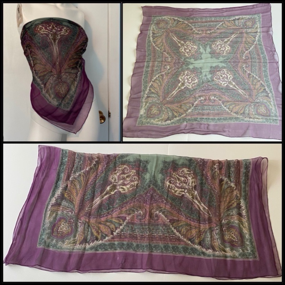 Purple Print Scarf / handkerchief top